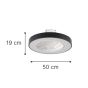 Ανεμιστήρας Οροφής  Ø50xY19cm με Τηλεχειριστήριο 36W 3CCT LED Fan Light in Black Color Inlight Chilko 101000320