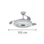 Ανεμιστήρας Οροφής με Φως,Τηλεχειριστήριο Ø105xY12,5cm 36W 3CCT LED Fan Light in White Color Inlight Huron 102000110
