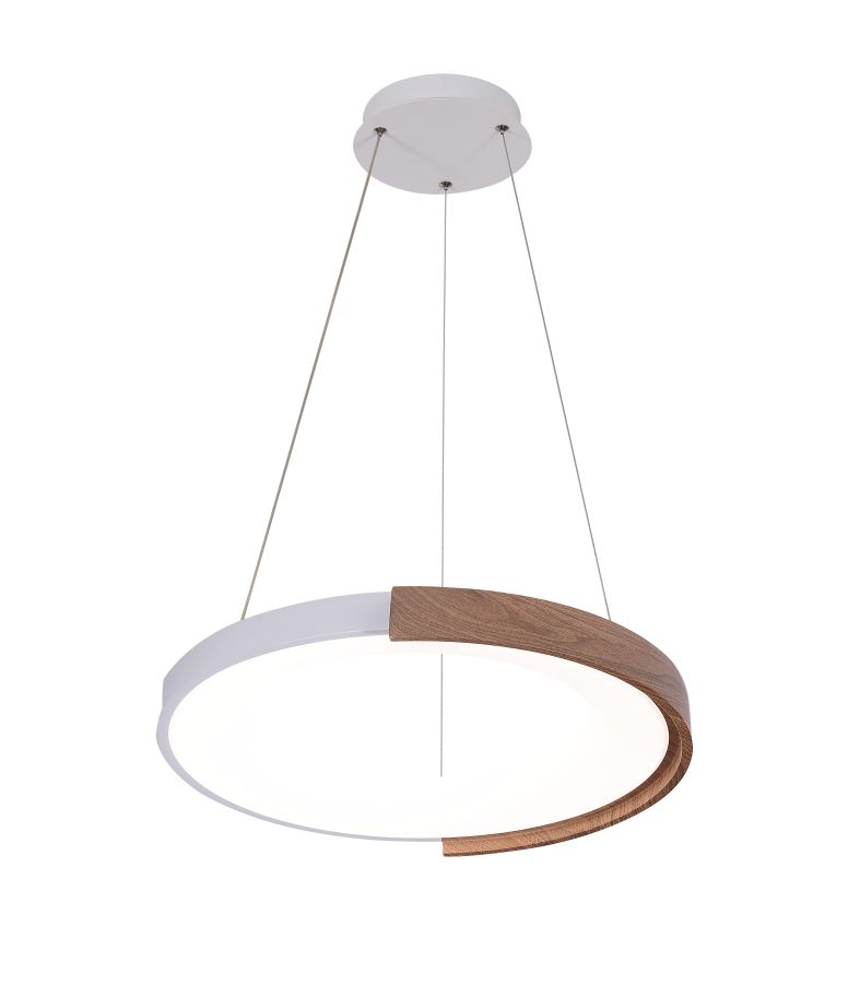 ΦΩΤΙΣΤΙΚΟ ΚΡΕΜΑΣΤΟ ΜΕΤΑΛΛΟ LED 32W 3200Lm 3CCT (3000Κ-4000K-6500K) Φ500mm ΛΕΥΚΟ-ΞΥΛΟ ARTE ILLUMINA YORU Eurolamp 144-51067