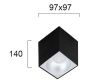 Σποτ Οροφής Μονόφωτο Τετράγωνο 1xGU10 97x97xH140mm Μαύρο Viokef Jhonny 4240701