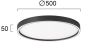 Πλαφονιέρα Led 38w 3CCT 3000-4000K 1530lm D500xH50mm Mαύρη Vanessa Viokef 4292800