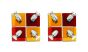 GU1094J-4B (x2) Colours Spot Packet Chrome metal rotating spot with decorative red and yellow g HOMELIGHTING 77-8864