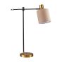 SE21-GM-36-SH3 ADEPT TABLE LAMP Gold Matt and Black Metal Table Lamp Brown Shade+ HOMELIGHTING 77-8338
