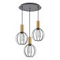 SE21-GM-4-3BL-GR1 ADEPT TUBE Gold Matt Pendant Black Metal Grid+ HOMELIGHTING 77-8628