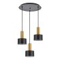 SE21-GM-4-3BL-MS1 ADEPT TUBE Gold Matt Pendant Black Metal Shade+ HOMELIGHTING 77-8635