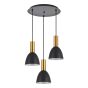 SE21-GM-4-3BL-MS2 ADEPT TUBE Gold Matt Pendant Black Metal Shade+ HOMELIGHTING 77-8642