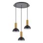SE21-GM-4-3BL-MS3 ADEPT TUBE Gold Matt Pendant Black Metal Shade+ HOMELIGHTING 77-8649