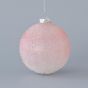 ΓΥΑΛΙΝΗ ΜΠΑΛΑ, ΡΟΖ, ΜΕ GLITTER, ΣΕΤ 4ΤΜΧ, 8cm Eurolamp 600-45058