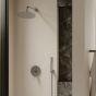 Orabella Preciosa Gun metal light - Shower set εντοιχισμού με Μπαταρία λουτρού, εντοιχισμού 2 σημείων, κεφαλή Φ250 με βραχίονα και τηλέφωνο ντουζ με σπιράλ και επιτοίχειο στήριγμα 10395