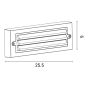 ΦΩΤΙΣΤΙΚΟ ΤΟΙΧΟΥ ΜΕ ΓΡΙΛΙΕΣ LED 6W 255X42X90 3CCT IP65 ΓΚΡΙ ARTE ILLUMINA SENARIO Eurolamp 145-52110