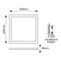 ΦΩΤΙΣΤΙΚΟ ΕΞΩΤΕΡΙΚΟ BACKLIT UGR19 60X60 48W 6500Κ 220-240V ΛΕΥΚΟ Eurolamp 145-56153