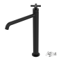 Μπαταρία Νιπτήρα Υψηλή με Βαλβίδα Clic-Clac Εlle Cross La Torre Black Matt 38016-400