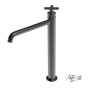 Μπαταρία Νιπτήρα Υψηλή με Βαλβίδα Clic-Clac Εlle Cross La Torre Black Brushed 38016-410