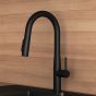 Orabella Pure water black matt - Μπαταρία Κουζίνας με αποσπώμενο ντουζ 2 ροών 20140