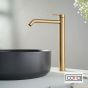 Μπαταρία Νιπτήρα Υψηλή με Βαλβίδα Clic-Clac Cosmo PVD Gold Brushed Inox 316L 6113-211