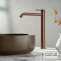Μπαταρία Νιπτήρα Υψηλή με Βαλβίδα Clic-Clac Cosmo PVD Rose Gold Brushed Inox 316L 6113-811