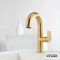 Μπαταρία Νιπτήρα με Βαλβίδα Clic-Clac Slim Vicario Brushed Gold 500010-201