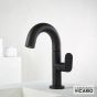Μπαταρία Νιπτήρα με Βαλβίδα Clic-Clac Slim Vicario Black Matt 500010-400