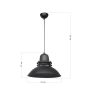 ΚΡΕΜΑΣΤΟ VINTAGE ΠΥΡΟΦΑΝΙ ΜΕΤΑΛΛΙΚΟ ZOE 1/L BLACK Ε/27 Heronia 34-0350