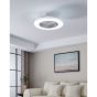 Ανεμιστήρας Οροφής Ø55xH20cm Led 3x12,6w 4500lm Tunable 2700-6500K 220-240V,50Hz  Λευκός-Ασημί Eglo Lovisca 35142