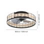 Ανεμιστήρας Οροφής Ø50xH20cm Led 28w 3600lm Tunable 2700-6500K 220-240V,50Hz Μαύρο Ματ-Ράταν Eglo Frana 35148