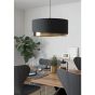 Φωτιστικό Κρεμαστό Ø560xH1500mm 1xE27 Ύφασμα Μαύρο-Μέταλλο Ορείχαλκος Eglo Manderline 39926