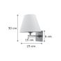 InLight Επιτοίχιο φωτιστικό από μέταλλο σε λευκή απόχρωση και υφασμάτινο καπέλο 43365-Λευκό