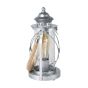 Eglo Διακοσμητικό Φωτιστικό Φαναράκι με Ντουί για Λαμπτήρα E27 σε Ασημί Χρώμα 49284