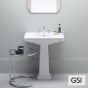 Νιπτήρας Πορσελάνης Classic 75x50 (1 οπή+2 προχ.) GSI White 8787-300
