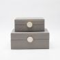 S/2 ΔΙΑΚΟΣΜΗΤΙΚΑ ΚΟΥΤΙΑ ΞΥΛΙΝΑ ΓΚΡΙ 20x16x8cm/ 16x11x6cm Eurolamp 819-00326