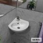 Νιπτήρας Πορσελάνης Γωνιακός Friendly 38,5x38,5 (1 οπή) SEREL White 6736-300