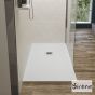 Ντουζιέρα Cast Marble (Χυτό μάρμαρο) με Βαλβίδα Slate 180 x 80 Sirene White Matt S18080-301