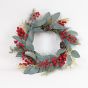 ΣΤΕΦΑΝΙ ΜΕ ΛΕΥΚΑ ΠΕΡΛΕ BERRIES, 48cm Eurolamp 600-47981