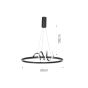 InLight Κρεμαστό φωτιστικό LED 44W 3CCT by switch on base σε μαύρο χρώμα D:60cm 6076-BL