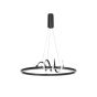 InLight Κρεμαστό φωτιστικό LED 44W 3CCT by switch on base σε μαύρο χρώμα D:60cm 6076-BL