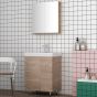 Orabella Vanity 65 Long - Έπιπλο Μπάνιου Επιδαπέδιο με πορσελάνινο νιπτήρα Ege και καθρέπτη ντουλάπι 70126-70102-60155