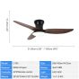 SE LED F100 WINDY BLACK-BROWN FAN 30W SMART WITH CONTROL 100x100x50cm 3000k-6500k 85-265V 2 Y HOMELIGHTING 77-50632