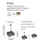 SE21-WGBB-90 COZY WHITE,GREY,BROWN & BLACK SHADES Γ1 HOMELIGHTING 77-8233