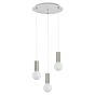 SE21-NM-4-3NM-SH2 ADEPT TUBE Nickel Matt Pendant Grey Fabric Shade+ HOMELIGHTING 77-8425