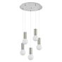 SE21-NM-4-5NM-MS3 ADEPT TUBE Nickel Matt Pendant Black Metal Shade+ HOMELIGHTING 77-8468