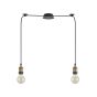 SE21-BR-10-BL2 MAGNUM Bronze Metal Pendant with Black Fabric Cable+ HOMELIGHTING 77-8691