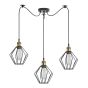 SE21-BR-10-BL3-GR1 MAGNUM Bronze Metal Pendant Black Metal Grid with Black Fabric Cable+ HOMELIGHTING 77-8705