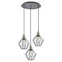 SE21-BR-10-3BL-GR1 MAGNUM Bronze Metal Pendant Black Metal Grid with Black Fabric Cable+ HOMELIGHTING 77-8707