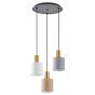 SE21-GM-4-3BL-SH123 ADEPT FLEX Gold Matt Pendant White, Grey, Brown Fabric Shade+ HOMELIGHTING 77-8945