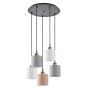 SE21-BR-10-5BL-SH123 MAGNUM FLEX White, Grey, Brown Shade Pendant + HOMELIGHTING 77-9034