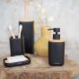 Mind black set δοχείο κρεμοσάπουνου 200 ml & ποτήρι οδοντόβουρτσας Sealskin 800062
