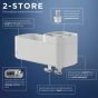 Tiger 2-Store Επιτοίχιο Ράφι με Θήκες και Κρεμάστρες 25 cm White 800375  800375