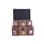 S/2 ΜΠΑΟΥΛΑ ΞΥΛΙΝΑ - PU ITALY ΚΑΦΕ 48x33x20cm / 42x27x16cm Eurolamp 810-00264