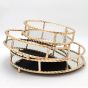 S/3 ΔΙΣΚΟΣ ΜΕΤΑΛΛΙΚΟΣ ΜΕ ΚΑΘΡΕΦΤΗ ΧΡΥΣΟ 37x7x37cm /32x7x32cm /27x7x27cm Eurolamp 819-00270