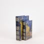 S/2 ΚΟΥΤΙΑ ΒΙΒΛΙΑ VAN GOGH ΞΥΛΙΝΟ ΜΠΛΕ 30x21x7cm / 24x16x5cm Eurolamp 819-00285